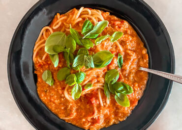 Spaghetti Bolognese z dorszem